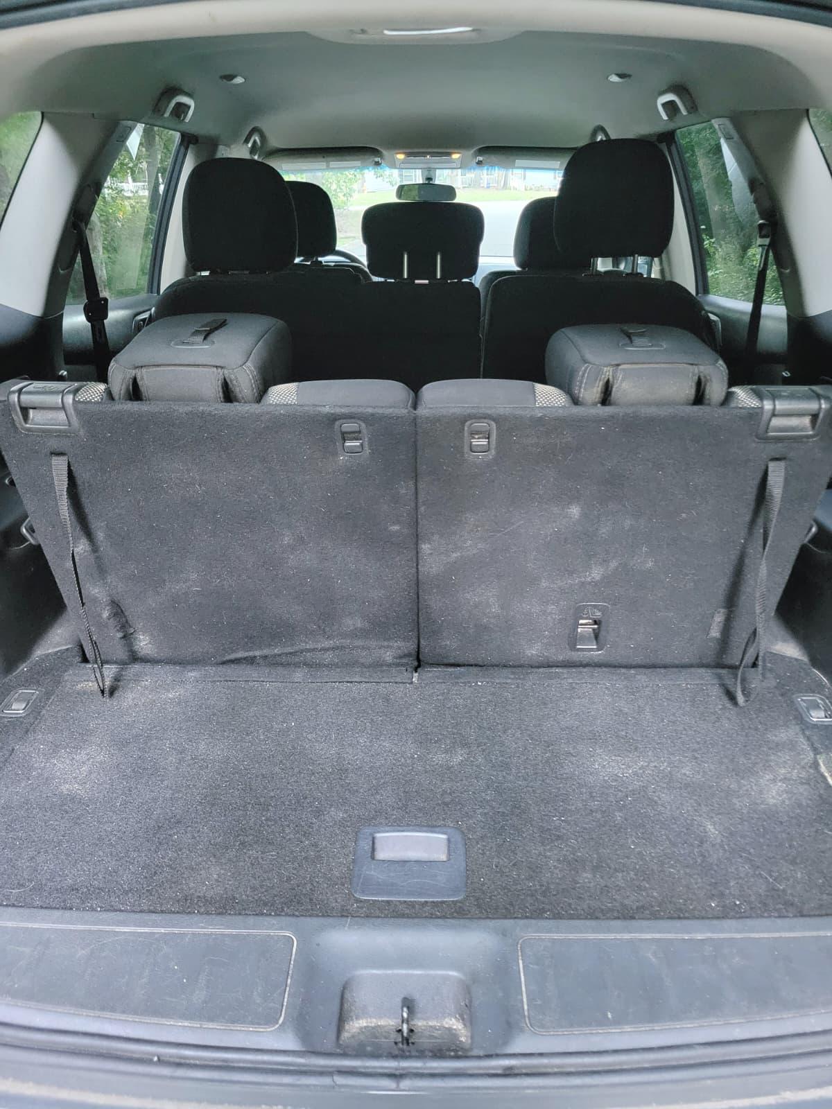 Cargo area with third row folded
